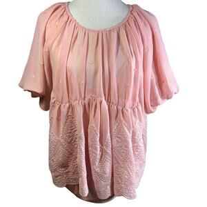 Marc New York Laced Embroidered Floral  Light Pink Top Blouse with Cami Size XL